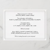 Invitation En Aluminium 60e fête d'anniversaire — Art Déco Look "60" + Nom (Verso)