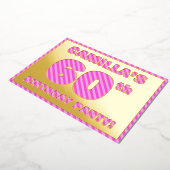 Invitation En Aluminium 60e fête d'anniversaire — Audacieux, amusant, rose (Rotation)