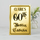 Invitation En Aluminium 60e fête d'anniversaire — Script élégant + Nom per (Debout devant)