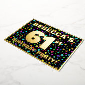 Invitation En Aluminium 61e fête d'anniversaire — Amusant, Colorful Stars  (Rotation)