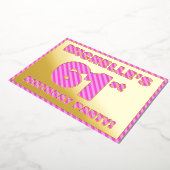 Invitation En Aluminium 61e fête d'anniversaire — Audacieux, amusant, rose (Rotation)