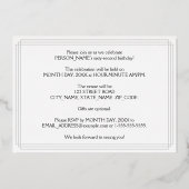 Invitation En Aluminium 62e fête d'anniversaire : Art Déco Look "62" et no (Verso)