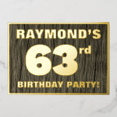 Invitation En Aluminium 63e fête d'anniversaire : Gras, Motif de grains de (Recto)