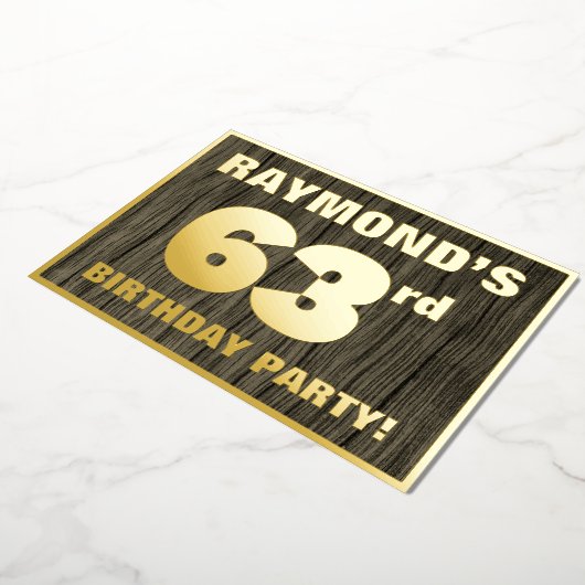 Invitation En Aluminium 63e fête d'anniversaire : Gras, Motif de grains de (Rotation)