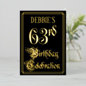 Invitation En Aluminium 63e fête d'anniversaire — Script fantaisie et nom  (Debout devant)