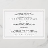 Invitation En Aluminium 64e fête d'anniversaire — Art Déco Style "64" & No (Verso)