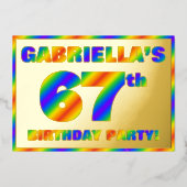 Invitation En Aluminium 67e fête d'anniversaire — Amusant, Rainbow Spectru (Recto)