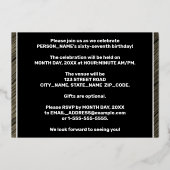 Invitation En Aluminium 67e fête d'anniversaire — Bold, Faux Wood Grain Te (Verso)