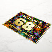 Invitation En Aluminium 68e fête d'anniversaire — Amusant, Feu d'artifice  (Rotation)