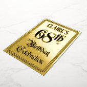 Invitation En Aluminium 68e fête d'anniversaire — Script élégant + Nom per (Rotation)
