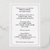 Invitation En Aluminium 68e fête d'anniversaire — Script élégant + Nom per (Verso)
