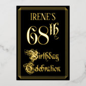 Invitation En Aluminium 68e fête d'anniversaire — Script fantaisie et nom  (Recto)