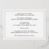 Invitation En Aluminium 69e fête d'anniversaire — Art Déco Style "69" & No (Verso)