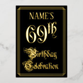 Invitation En Aluminium 69e fête d'anniversaire — Script fantaisie et nom  (Recto)