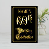 Invitation En Aluminium 69e fête d'anniversaire — Script fantaisie et nom  (Debout devant)