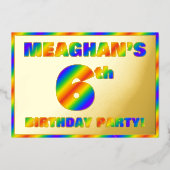 Invitation En Aluminium 6e fête d'anniversaire — Amusant, Rainbow Spectrum (Recto)
