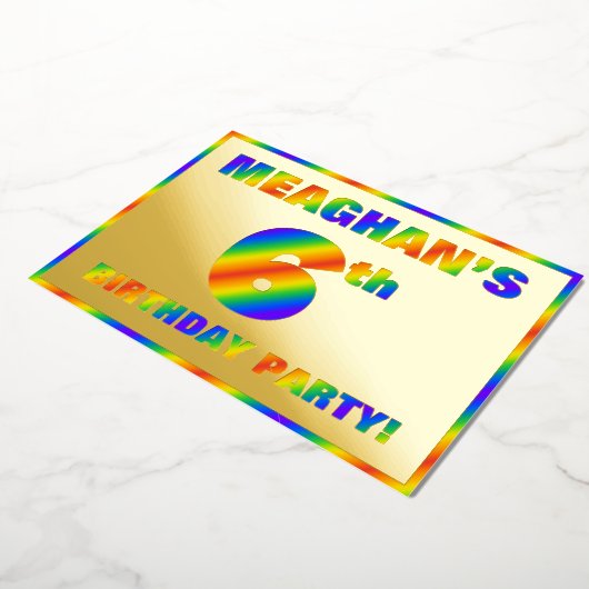 Invitation En Aluminium 6e fête d'anniversaire — Amusant, Rainbow Spectrum (Rotation)