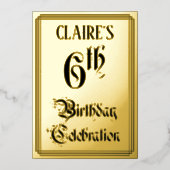 Invitation En Aluminium 6e fête d'anniversaire — Script élégant + Nom pers (Recto)