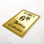 Invitation En Aluminium 6e fête d'anniversaire — Script élégant + Nom pers (Rotation)