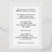 Invitation En Aluminium 6e fête d'anniversaire — Script élégant + Nom pers (Verso)