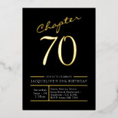 Invitation En Aluminium 70 Black 70th Birthday Party Gold (Recto)