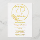 Invitation En Aluminium 70 et fabuleuse fête du 70e anniversaire bloquée (Recto)