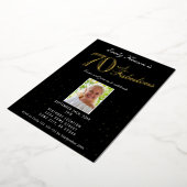 Invitation En Aluminium 70 et Fabulous Black 70th Birthday Gold (Rotation)
