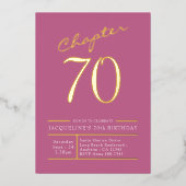 Invitation En Aluminium 70 Rose 70e Anniversaire de la fête Gold (Recto)