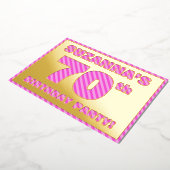 Invitation En Aluminium 70e fête d'anniversaire — Gras, amusant, rose rayu (Rotation)