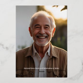 Invitation En Aluminium 70e fête d'anniversaire personnalisée Siver Classe (Verso)