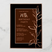 Invitation En Aluminium 70e fête d'anniversaire sur mesure Botanical Eléga (Recto)