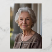 Invitation En Aluminium 70e fête d'anniversaire sur mesure Botanical Eléga (Verso)