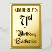 Invitation En Aluminium 71e fête d'anniversaire — Script élégant + Nom per (Recto)