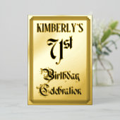 Invitation En Aluminium 71e fête d'anniversaire — Script élégant + Nom per (Debout devant)