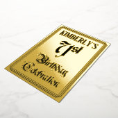 Invitation En Aluminium 71e fête d'anniversaire — Script élégant + Nom per (Rotation)