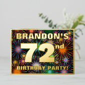 Invitation En Aluminium 72e fête d'anniversaire — Amusant, Feu d'artifice  (Debout devant)