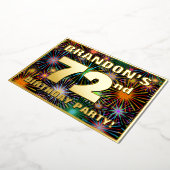Invitation En Aluminium 72e fête d'anniversaire — Amusant, Feu d'artifice  (Rotation)