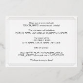 Invitation En Aluminium 72e fête d'anniversaire — Art Déco Look "72" + Nom (Verso)