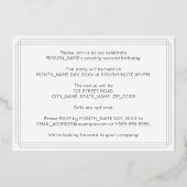 Invitation En Aluminium 72e fête d'anniversaire — Art Déco Style "72" + No (Verso)
