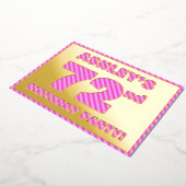 Invitation En Aluminium 72e fête d'anniversaire — Audacieux, amusant, rose (Rotation)