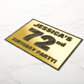 Invitation En Aluminium 72e fête d'anniversaire — Bold, Faux Wood Grain Te (Rotation)