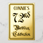 Invitation En Aluminium 72e fête d'anniversaire — Script élégant + Nom per (Recto)