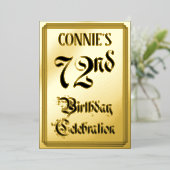 Invitation En Aluminium 72e fête d'anniversaire — Script élégant + Nom per (Debout devant)