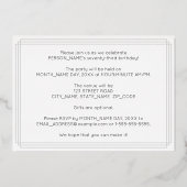 Invitation En Aluminium 73e fête d'anniversaire — Art Déco Style "73" + No (Verso)
