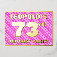 73e fête d'anniversaire — Coeurs et rayures roses