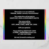 Invitation En Aluminium 73e fête d'anniversaire — Fun d'artifice amusant e (Verso)