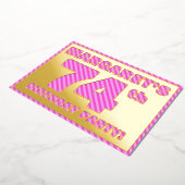 Invitation En Aluminium 74e fête d'anniversaire — Gras, amusant, rose rayu (Rotation)