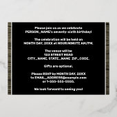 Invitation En Aluminium 76e fête d'anniversaire : Bold, Motif de céréales  (Verso)