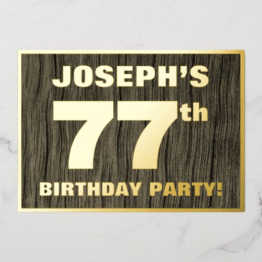 Invitation En Aluminium 77e fête d'anniversaire : Bold, Motif de céréales  (Recto)