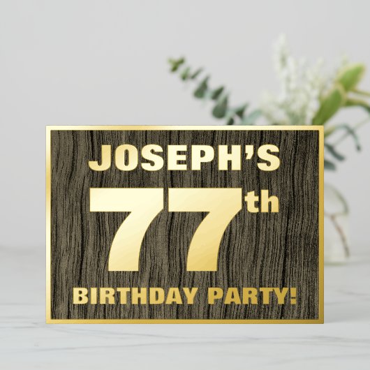 Invitation En Aluminium 77e fête d'anniversaire : Bold, Motif de céréales  (Debout devant)